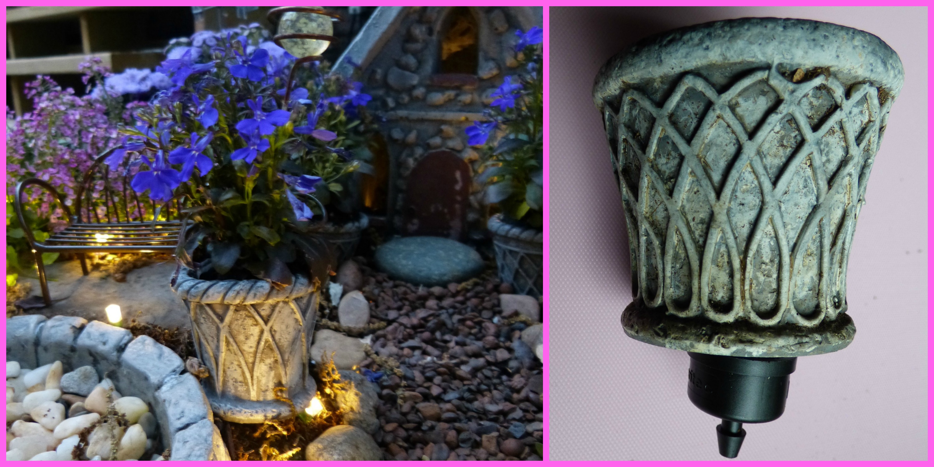 drip irrigation in fairy garden