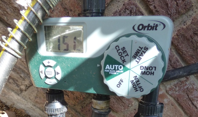 orbit timer connected to drip irrigation